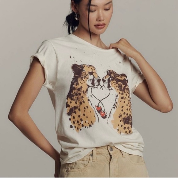 Letluv Cheetah Graphic Tee NWT - Picture 1 of 4